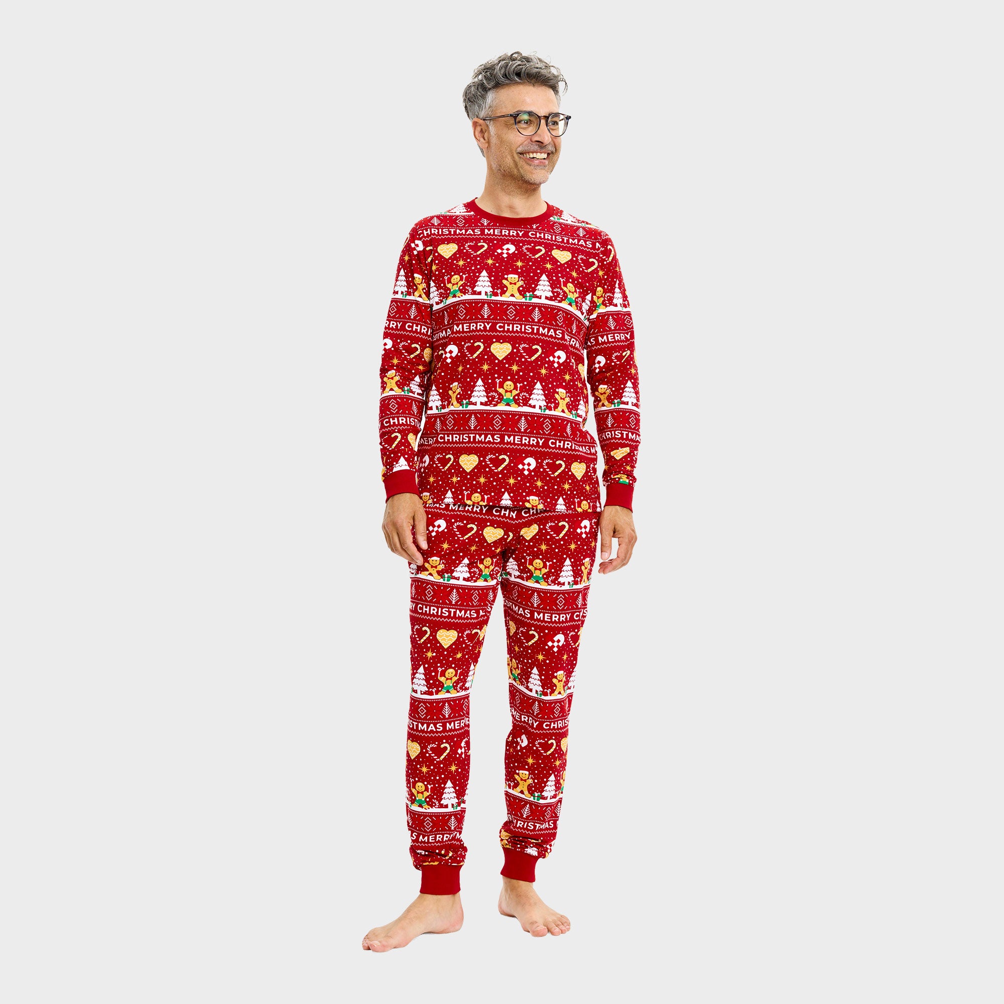 Christmas Cookie kerstpyjama rood β Heren